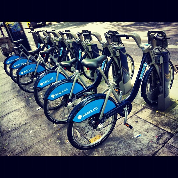 “Boris Bike Rack, London”byKen Banksis licensed underCC BY 2.0